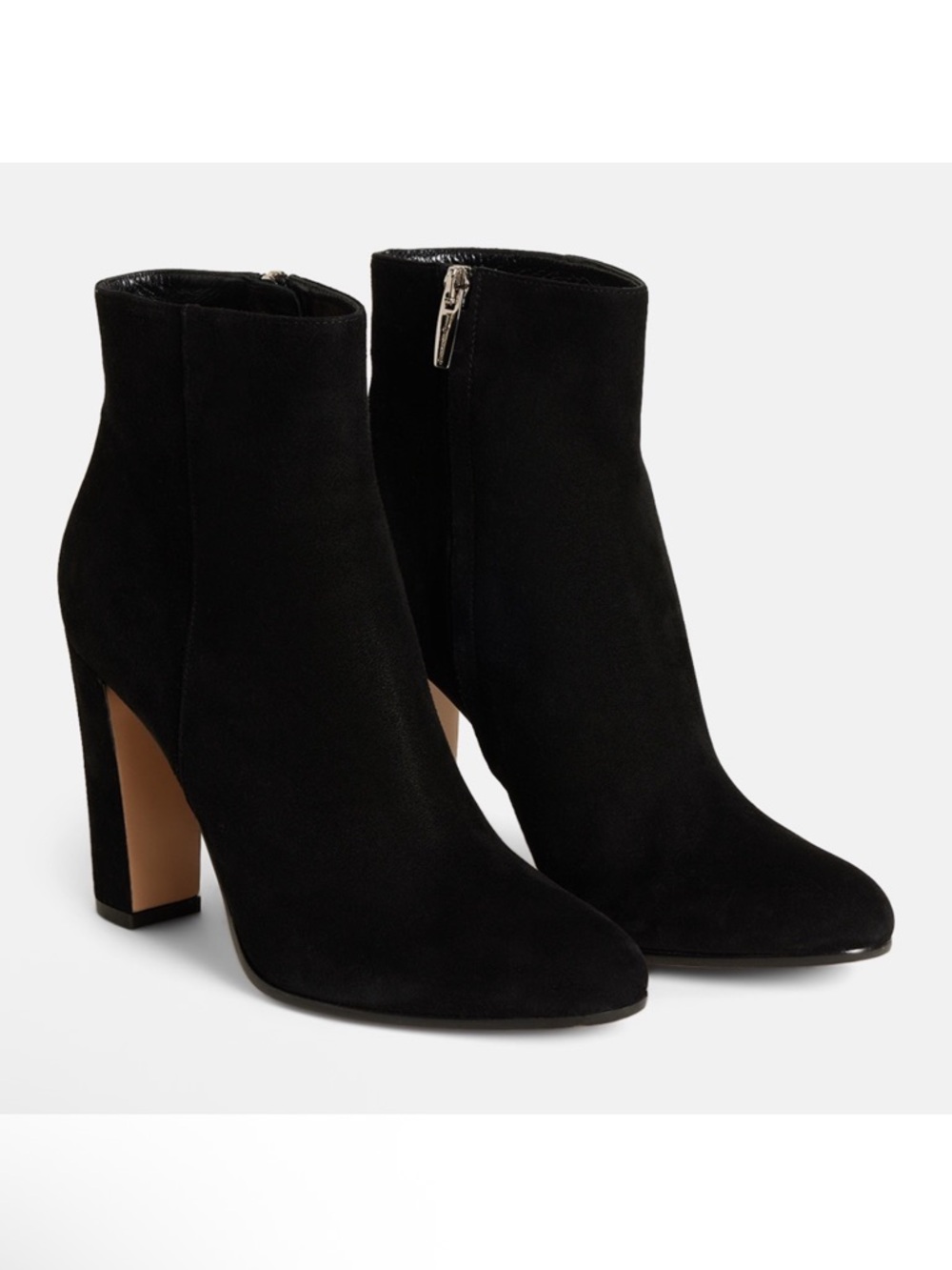 Gianvito Rossi Suede Round-Toe Booties, Size 39